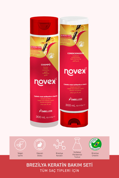 NOVEX Brezilya Keratin - Kurumuş Ve Zarar Görmüş Saçlar Için Şampuan 300ml + ...