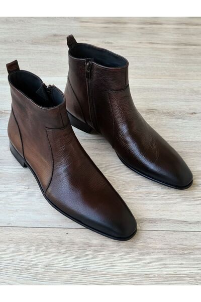 Özel Yapım Kahverengi Hakiki Deri Chelsea Italyan Model Klasik Kesim Erkek Bot
