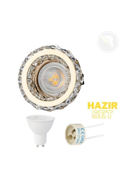 Cata Melinda Dekoratif Modern Kristal Duy Beyaz Işık Gu-10 Ampul