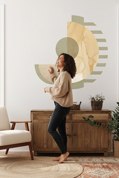 Kt Grup Boho Ay Ve Dünya Salon Oturma Odası ve Antre Modern Duvar Sticker