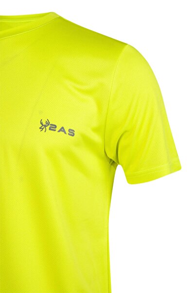 2AS Tricou verde neon Fiji cu decolteu