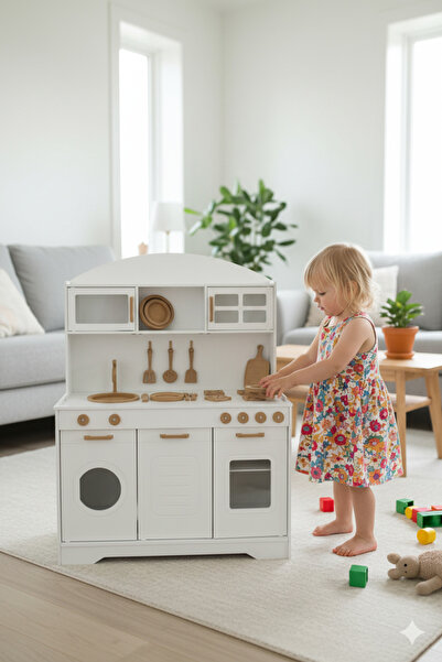 Home prenses ahsap mutfak beyaz boyalı 14 parça