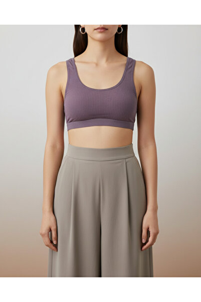 underwear bodyway 3 Pieces Corded Fabric Thick Padded - Crop Half Tank Top - ...