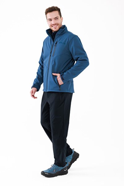 2AS Мъжко яке с мека шел качулка в тъмносин нюанс