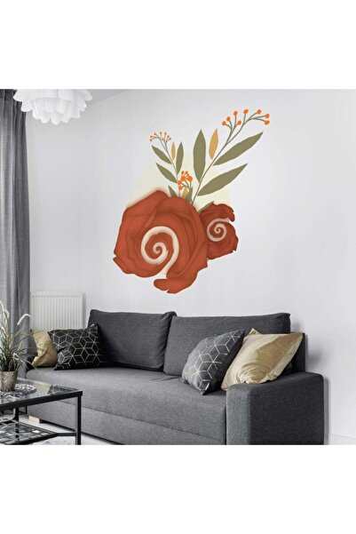 Kt Grup ملصق حائط لغرفة المعيشة والغرفة بتصميم بوهو مجردة باللون الوردي