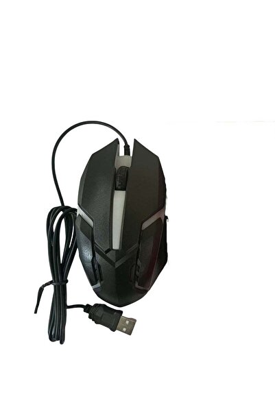 huitich ماوس ألعاب سلكي X1 بمنفذ USB مع ضوء تنفس ملون باللون الأسود