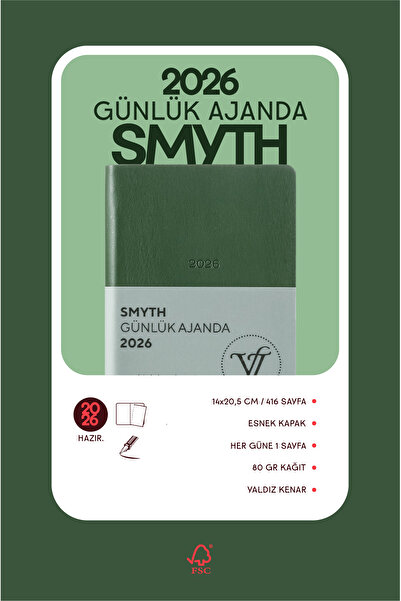 Victoria's Journals Smyth 2026 Daily Agenda A5 (14X21Cm) Flexible Cover Ivory 80 Gr.