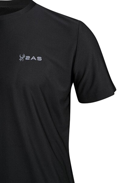 2AS Capri Sıfır Yaka T-Shirt Siyah