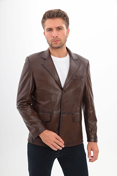 Fatih Deri Taba hakiki deri blazer ceket