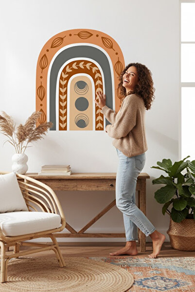 Kt Grup Boho Yapraklar Kemer Arch Salon Oturma Odası ve Antre Duvar Sticker