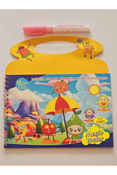 Modellino Sihirli Sulu Kalemli Boyama Çanta Şekilli Aqua Magic Book - Meyve Serisi