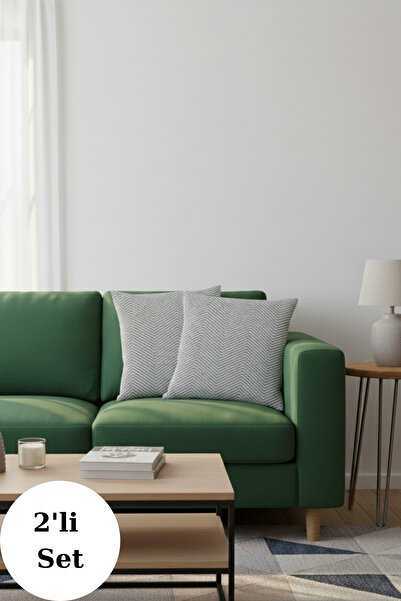 Miracolo Home 43x43 Сірий бавовняний декоративний чохол для подушки - 2 штуки