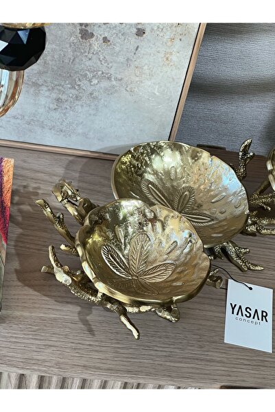 YASAR CONCEPT Marivon Metal Triple Snack Bowl