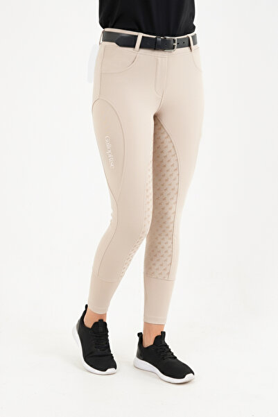 GALLOPRISE Binicilik Pantolonu At Desenli Full Silikon Bej - XS