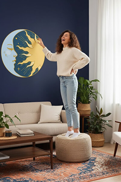Kt Grup Boho Güneş ve Ay Salon Oturma Odası Ve Antre Modern Duvar Sticker