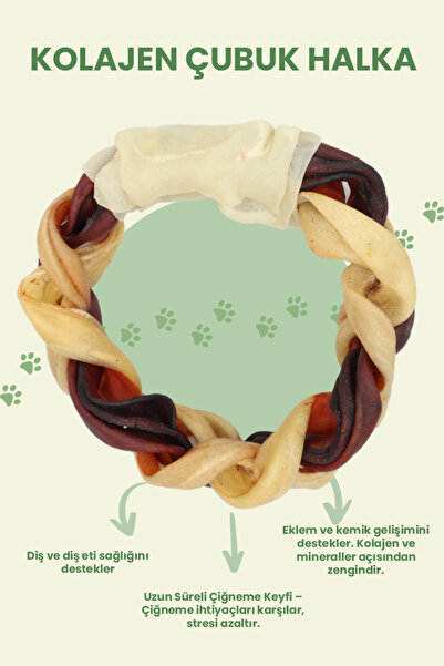 Eva & Wall-e Köpekler Için Kolajen Halka Çubuk – Doğal Çiğneme Kemiği, Uzun Süre Oyalayıcı Köpek Ödül Kemiği