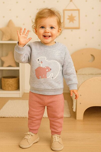 MyPrettyBaby Baby Bear Printed and Süzene Embroidered Shardon 3-Ply Winter Fa...