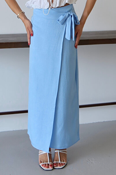 Balenbi Жіноча спідниця з льону з поясом на талії 1106