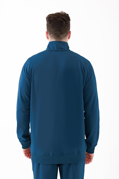 2AS Синій чоловічий світшот з застібкою-блискавкою