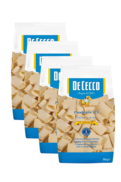 UMAMİCRAFT De Cecco Paccheri 500 g x 4 (Toplam 2 kg) – Kalın Tüp İtalyan Makarna, Sos Tutucu Açıklama