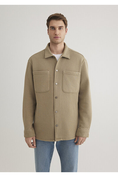 Mavi Kahverengi Gömlek Loose Fit / Bol Rahat Kesim 0211362-80656