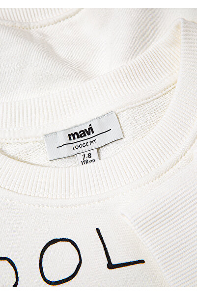 Mavi Cool Kids Baskılı Ekru Sweatshirt 7S10094-70057