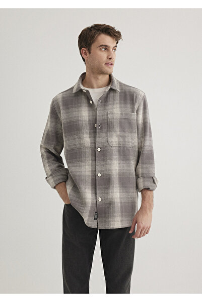 Mavi Kareli Gri Gömlek Regular Fit / Normal Kesim 0211333-89072