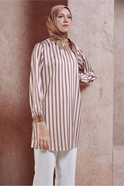 Alvina Satin Tunic - Striped Model 44629