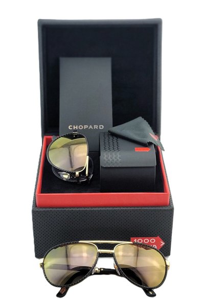 Chopar Copard Mille Miglia Sch B81 Folding Vintage 300P Fiber 23 Kt Gold Color Sunglasses