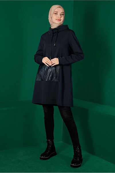 Alvina CEBİ DERİ DETAYLI TUNİK 43274