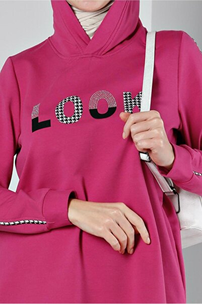 Alvina με κουκούλα Καλοκαιρινή Λεπτομερής Αθλητική Φόρμα Τούνικ - 43443