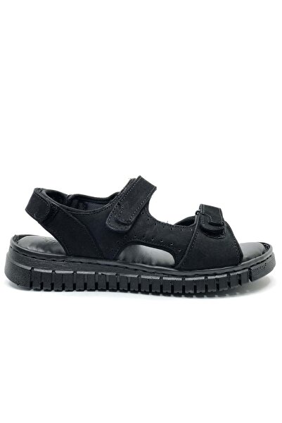 Forelli Paprika Genuine Leather Comfort Orthopedic Women's Sandals Black