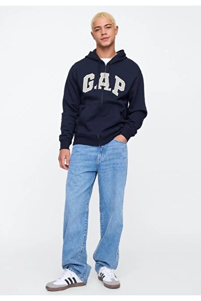 GAP V-Heritage Logo Fz 851516 Чоловічий худі з капюшоном і блискавкою СИНІЙ