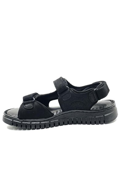 Forelli Paprika Genuine Leather Comfort Orthopedic Women's Sandals Black