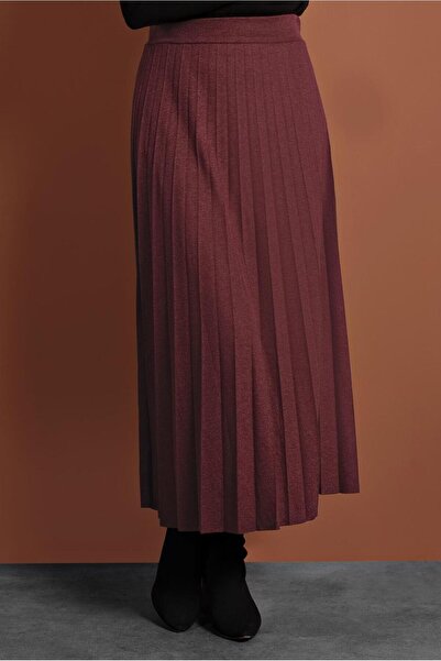 TRENDTESETTÜR FUSTA Pliată din cauciuc cu talie roșie Claret pentru femei 8106