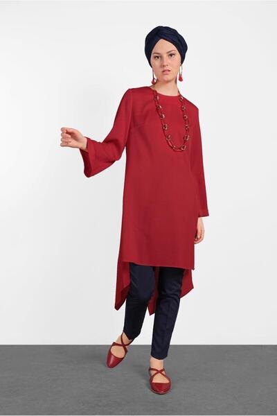 Alvina 4413 Model Asymmetrical Cut Loose Tunic