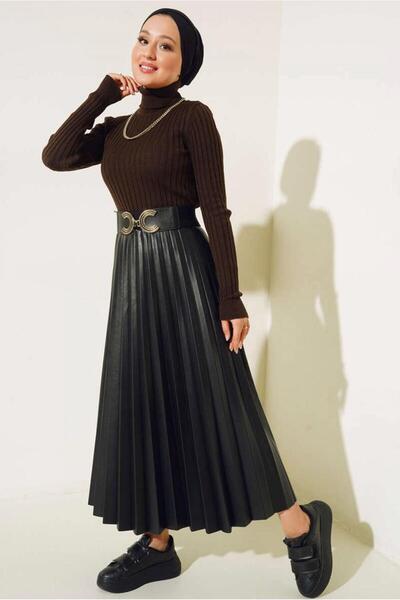 TRENDTESETTÜR WOMEN'S COFFEE FISHER COLLAR KNITWEAR BODY T 0485