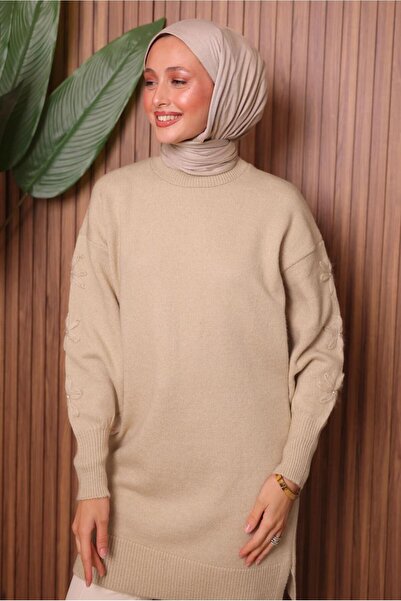 TRENDTESETTÜR Women's Beige Knit Tunic t 4507