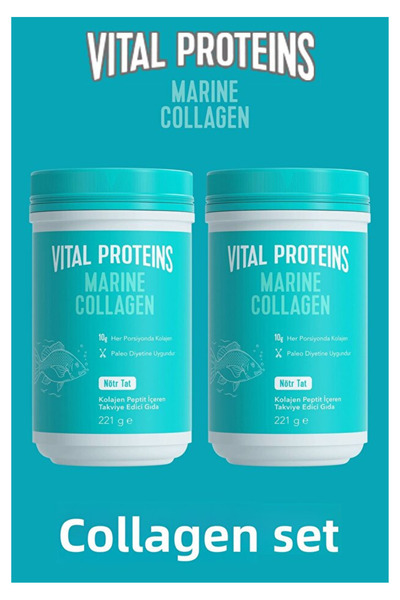 Vital Proteins ببتيدات الكولاجين، مصدر الأسماك، الكولاجين البحري، دعم البشرة والشعر والمفاصل، 1+1