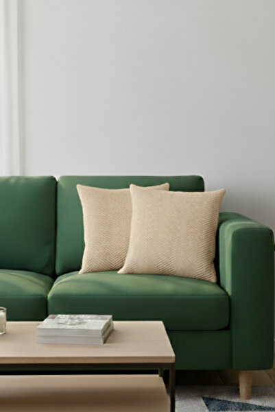 Miracolo Home 2 Pieces Beige Cotton Decorative Throw Pillow Cover - 43x43