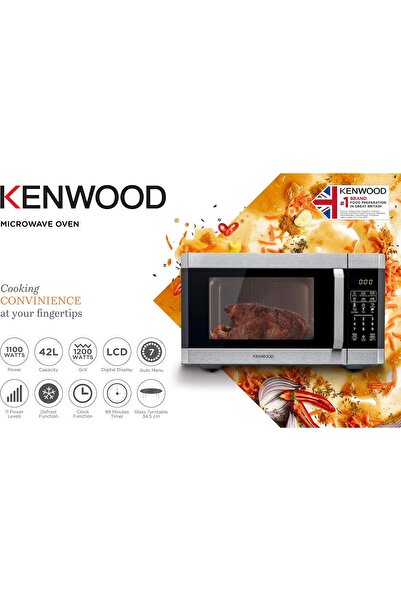 Kenwood 42L Microwave Oven MWM42.000BK Black/Silver – Grill, Digital Display, 5 Power Levels, Auto Menu
