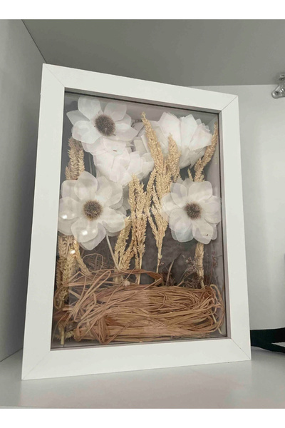 Sevcan sanat atölyesi 20X25X3 Glass Deep Memory Keepsake Frame - Rose Promise Engagement Flower Box