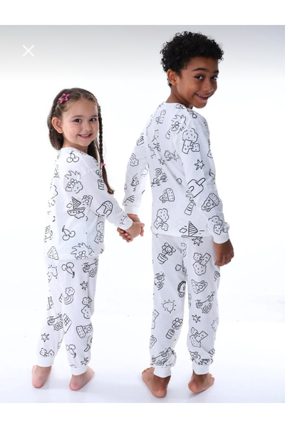 Peonia Kids ΠΙΓΚΑΤΑΖΕΜΕΝΟ ΣΕΤ ΠΙΤΖΑΜΑ για παιδιά με ειδικό στυλό ΚΟΝΤΟ ΜΑΝΙΚΙ