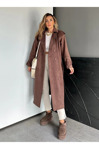 My Blog Kahverengi Süet Trenç - 9608
