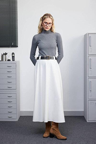 BE BLUE Ecru Volan Skirt