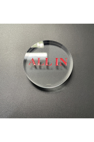 Choice 1 رمز لعبة ALL IN و"DEALER" من الكريستال الشفاف باللون الأحمر بأربعة أ...