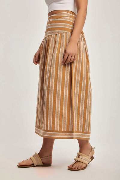 DALYDRESS Striped Midi Skirt