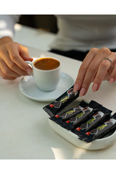 AMMAR Bitter Çikolata Glutensiz (50 Adet = 350GR) Gerçek Bitter Lezzeti Kahve Yanı İkramlık