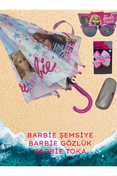 Barbie Lisanslı Çocuk Şemsiyesi , Lisanslı Gözlük ,Toka