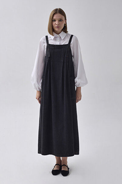 ZÜLAYS Torba Cepli Denim Jile Siyah